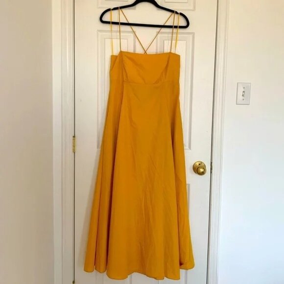 En Saison - yellow midi dress (large) - Picture 1 of 15